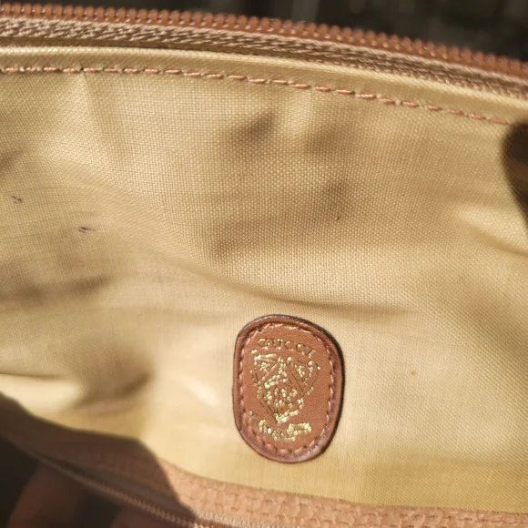 Gucci Vintage Two Tone Two Way Travel Bag